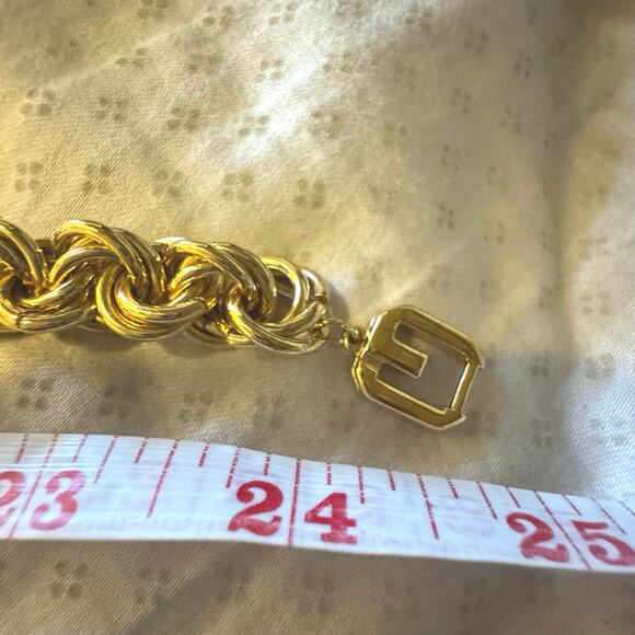 Vintage Givenchy Gold Plated Chunky Thick Gold Plated Necklace 24” Long One Size - Picture 9 of 13
